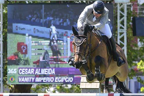 O cavaleiro César Almeida venceu na tarde desse domingo, 06/10, o GP do CSIO4*-W The Best Jump, na Sociedade Hípica Porto-Alegrense/ Foto: Hector Garrido