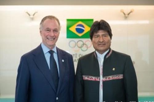Presidente da Bolívia, Evo Morales veio até o Rio para selar seu apoio à candidatura de Cochabamba / Foto: Heitor Vilela / COB