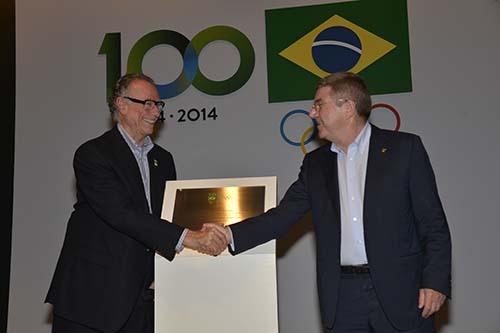 Thomas Bach, presidente do Comitê Olímpico Internacional, em visita à sede do Comitê Olímpico Brasilieiro / Foto:  Ismar Ingber/COB
