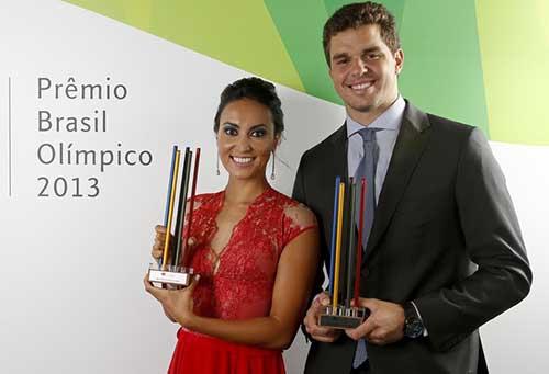 Poliana Okimoto e Jorge Zarif são os melhores do esporte olímpico brasileiro em 2013 / Foto: Wander Roberto/Inovafoto/COB