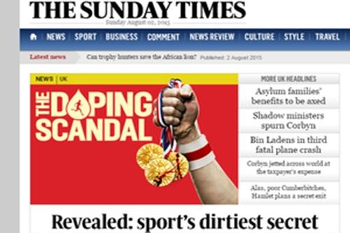 Jornal denuncia IAAF por ter acobertado casos de doping / Foto: Reprodução / The Sunday Times