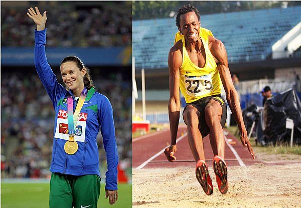 Fabiana recebe homenagem e Mauro Vinicius tem bom desepenho no salto em distância / Foto: Getty Images/IAAF e Wander Roberto/CBAt