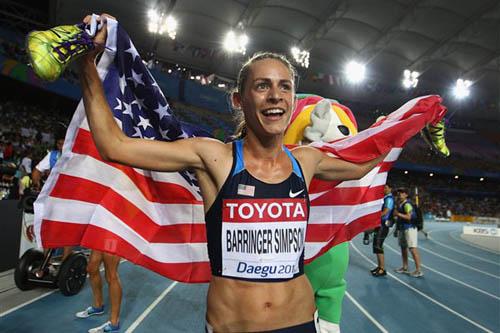 Jennifer Simpson dos EUA celebra o ouro na final de 1500m / Foto: Getty Images