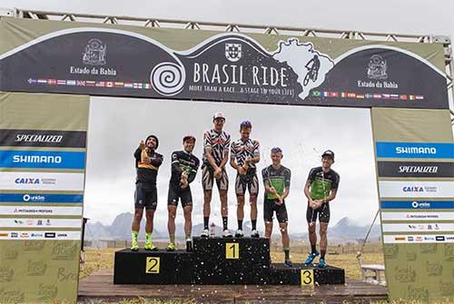 Pódio da elite masculina da segunda etapa / Foto: Marcelo Rypl / Brasil Ride