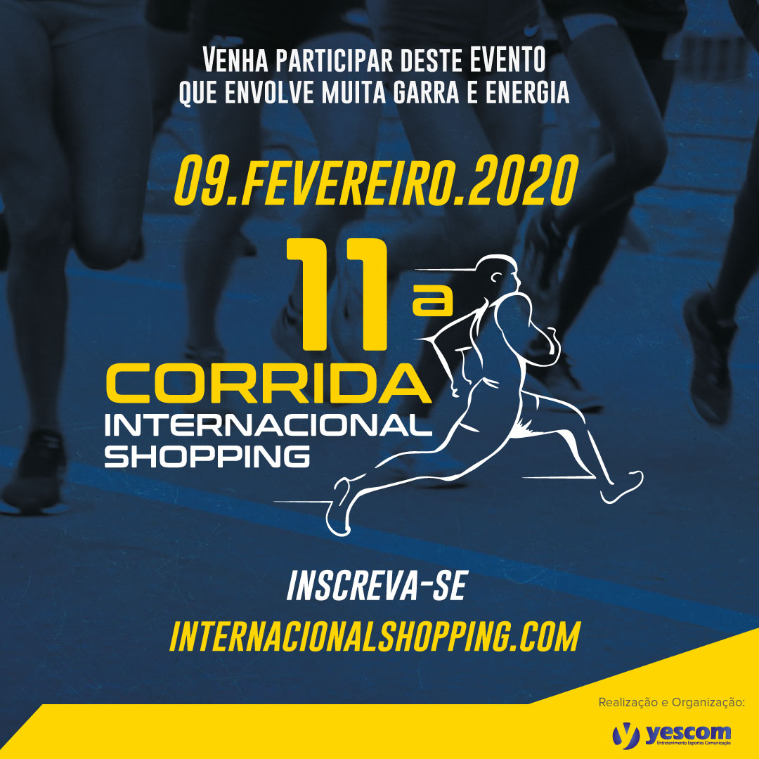Vem aí a 11ª edição da Corrida Internacional Shopping, que acontecerá no dia 09 de fevereiro / Foto: Divulgação