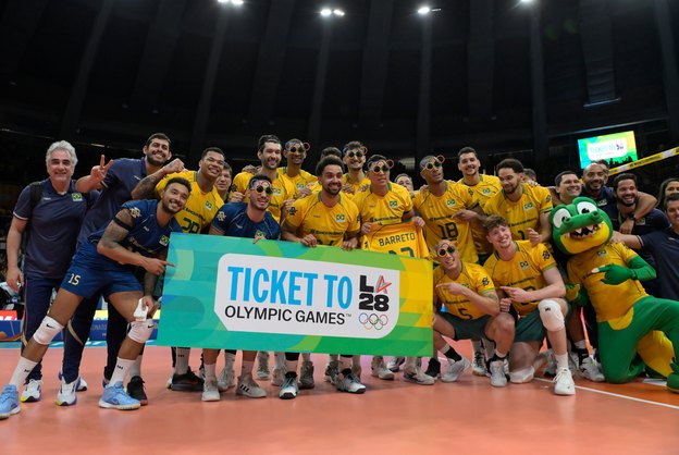 Seleção masculina de vôlei garante vaga em Los Angeles 2028