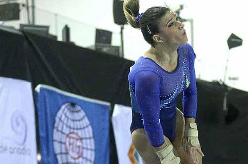 Jade Barbosa conquistou a medalha deo ouro, com 14,825 pontos / Foto: Federação de Ginástica de Portugal