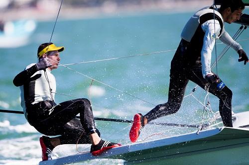 Bicampeão olímpico completou a última regata classificatória da etapa de Miami em quarto lugar, sua melhor colocação na estreia da classe 49er em um grande evento do iatismo / Foto: Pedro Martinez / Energy Sailing Bicampeão olímpico completou a última regata classificatória da etapa de Miami em quarto lugar, sua melhor colocação na estreia da classe 49er em um grande evento do iatismo / Foto: Pedro Martinez / Energy Sailing