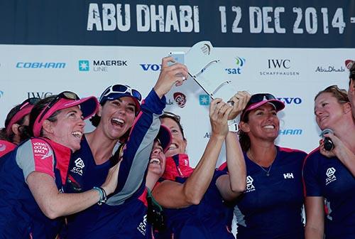 O Team SCA, equipe 100% feminina na Volvo Ocean Race, venceu, nesta sexta-feira (2), a Regata Local ou In-Port Race de Abu Dhabi / Foto: Warren Little/Volvo Ocean Race