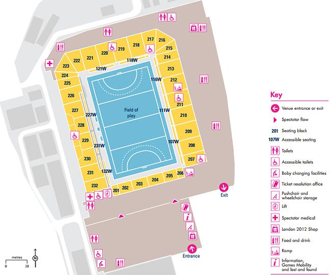 Mapa da Arena de Hóquei - Hóquei na Grama  / Foto: Londres 2012 