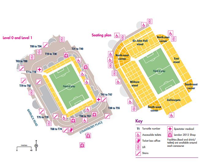 Mapa Estádio St James Park / Foto: Londres 2012 
