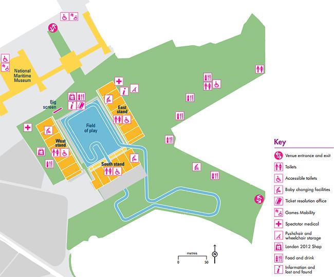 Mapa do Parque Greenwich - Pentathlon Moderno  / Foto: Londres 2012 