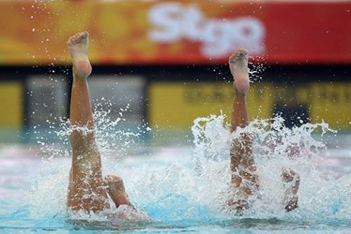 Brasileiras do nado sincronizado, Luisa Borges e Giovana Stephan / Foto: Satiro Sodré