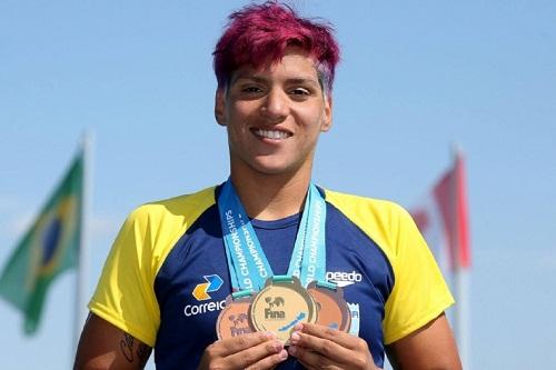 Atleta brasileira é a única no mundo a vencer três vezes a prova dos 25 km em águas abertas do Mundial de Esportes Aquáticos / Foto: Satiro Sodré/SSPress/CBDA