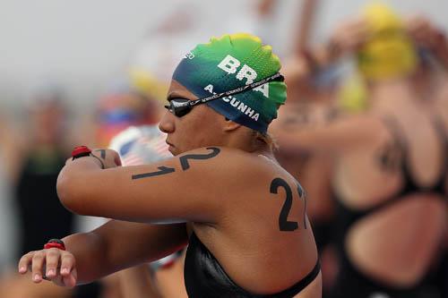 Ana Marcela, do Unisanta, atual campeã mundial do 25 km, nadou com facilidade os 10km da prova feminina / Foto: Satiro Sodré/AGIF