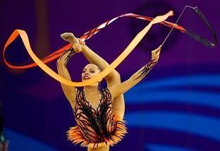 Melitina Staniouta em ação durante os Jogos Europeus de 2015, em Baku (Azerbaijão) / Foto: Richard Heathcote/ Getty Images