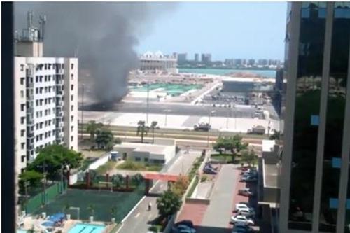 Fogo atingiu área próxima ao Centro de Tênis / Foto: Reprodução / UOL Esporte