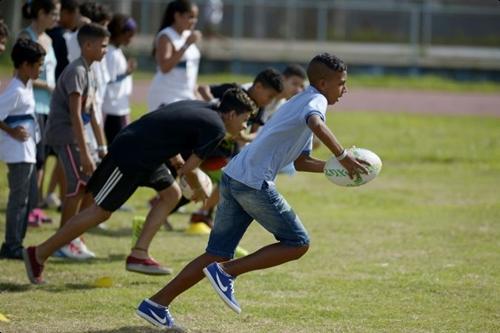 O rugby é um dos vários esportes que os participantes podem experimentar no Festival Transforma / Foto: Alexandre Loureiro / Rio 2016