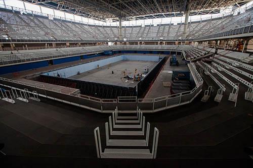 Visão geral da piscina principal do Estádio Olímpico de Esportes Aquáticos, no Parque Olímpico da Barra / Foto: Miriam Jeske/Brasil2016.gov.br