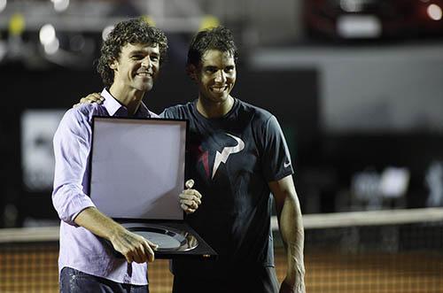 Guga e Nadal em homenagem no Rio Open 2014 / Foto: FotoJump