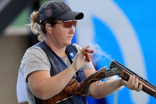Kimberly Rhode é a primeira mulher a ir ao pódio em seis edições dos Jogos consecutivas / Foto: Sam Greenwood/Getty Images