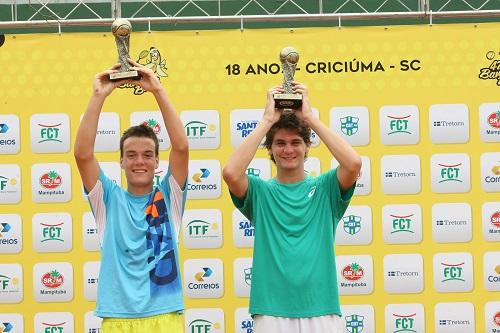 Brasileiro Thiago Wild (à direita) foi vice-campeão da categoria 18 anos em 2017 / Foto: Mauricio Vieira/Arquivo CBT