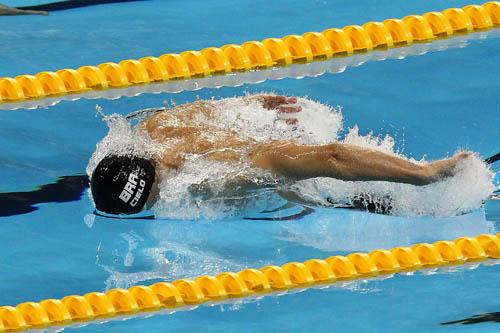 O primeiro dia da natação no Mundial dos Esportes Aquáticos de Xangai viu Cesar Cielo mais uma vez liderar / Foto: : Satiro Sodre/AGIF