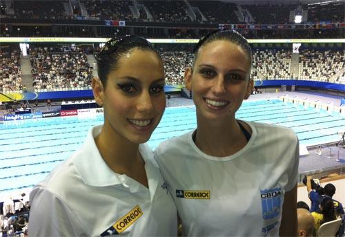 Brasileiras Lara Teixeira e Nayara Figueira cravaram 86.000 e termianram na 12ª posição na final de dueto técnico no Mundial de Xangai / Foto: : Esporte Alternativo