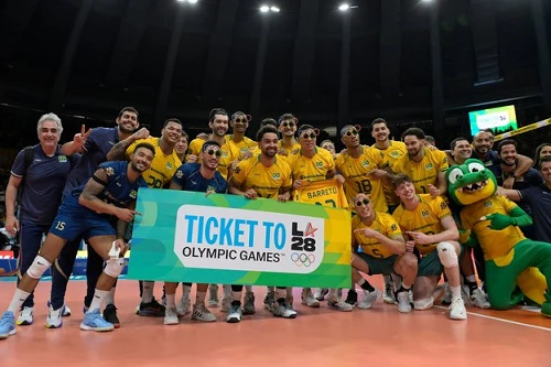 Seleção masculina de vôlei garante vaga em Los Angeles 2028