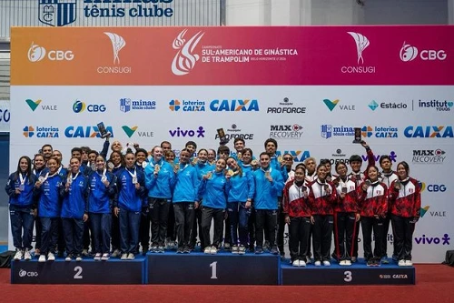 Brasil brilha no Sul-Americano de Ginástica de Trampolim