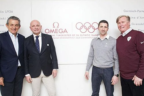 Esq para dir:Stephen Urquhart, Ivo Ferriani, Christian Steinmann e John Morgan  / Foto: Divulgação OMEGA